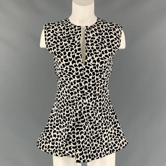 MARNI Size 0 Black White Cotton Tunic Blouse - Picture 1 of 6